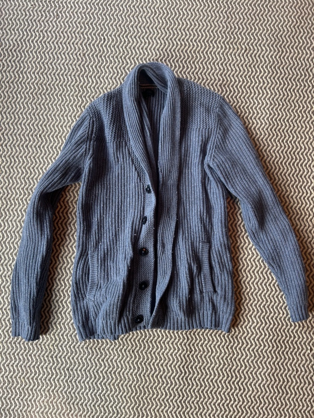 RW&CO. Men's Shawl Collar Cardigan - Charcoal Gray